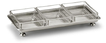 Cosi Tabellini UMBRIA Antipasti- und Vorspeisenplatte 29 x 13,5 cm edles Zinntablett ohne Henkel für stilvolles Servieren von kleinen Köstlichkeiten