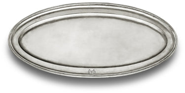 Cosi Tabellini LUNGO Servierteller oval 62x28 cm großzügiger Zinnteller für stilvolles Anrichten von Vorspeisen, Hauptgerichten oder Buffets