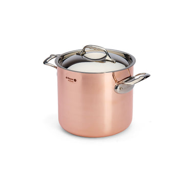 De Buyer Prima Matera hoher Kochtopf mit Deckel Kupfer Edelstahl