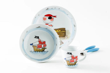 Kahla Kids Kindergeschirr Set - Kahla Porzellan Schatzpirat 3 tlg. KAHLA Kids - Kahla Porzellan Schatzpirat 3 tlg. Kinderset KAHLA Kids - Kindergeschirr | Kahla Porzellan - exklusiv und hochwertig | SmacoGlas