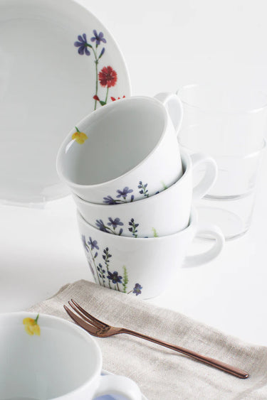 Kahla Porzellan Five Senses Wildblume Kaffeeservice 18 tlg. Aquarell-Blau - Made in Germany - Kahla Porzellan Wildblume Kaffeeservice 18 tlg. Aquarell-Blau | Kaffeeservice Kahla Porzellan - exklusiv und hochwertig | SmacoGlas