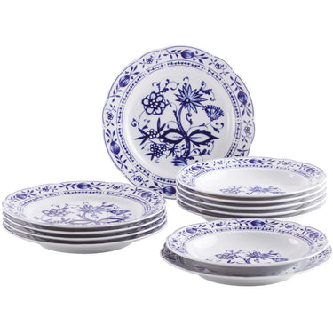 Kahla Porzellan Rosella Tafelservice 12tlg. weiß oder Zwiebelmuster - Made in Germany - Kahla Porzellan Rosella Tafelservice 12tlg. weiß oder Zwiebelmuster | Tafelservice Kahla Porzellan - exklusiv und hochwertig | SmacoGlas