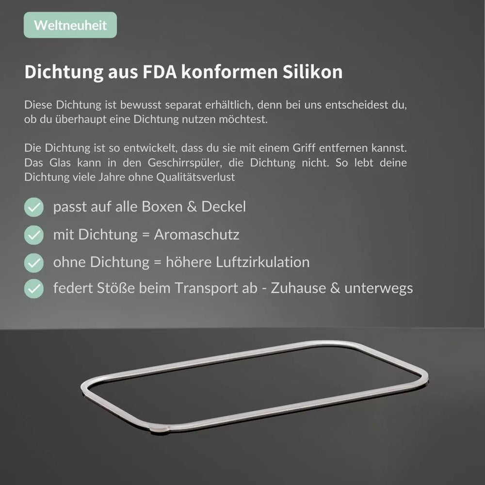 Dichtung für deine stapelbare Aufschnittbox aus Glas - SmacoGlas Dichtung für die Aufschnittbox aus Glas | Dichtung SmacoGlas - exklusiv und hochwertig | SmacoGlas