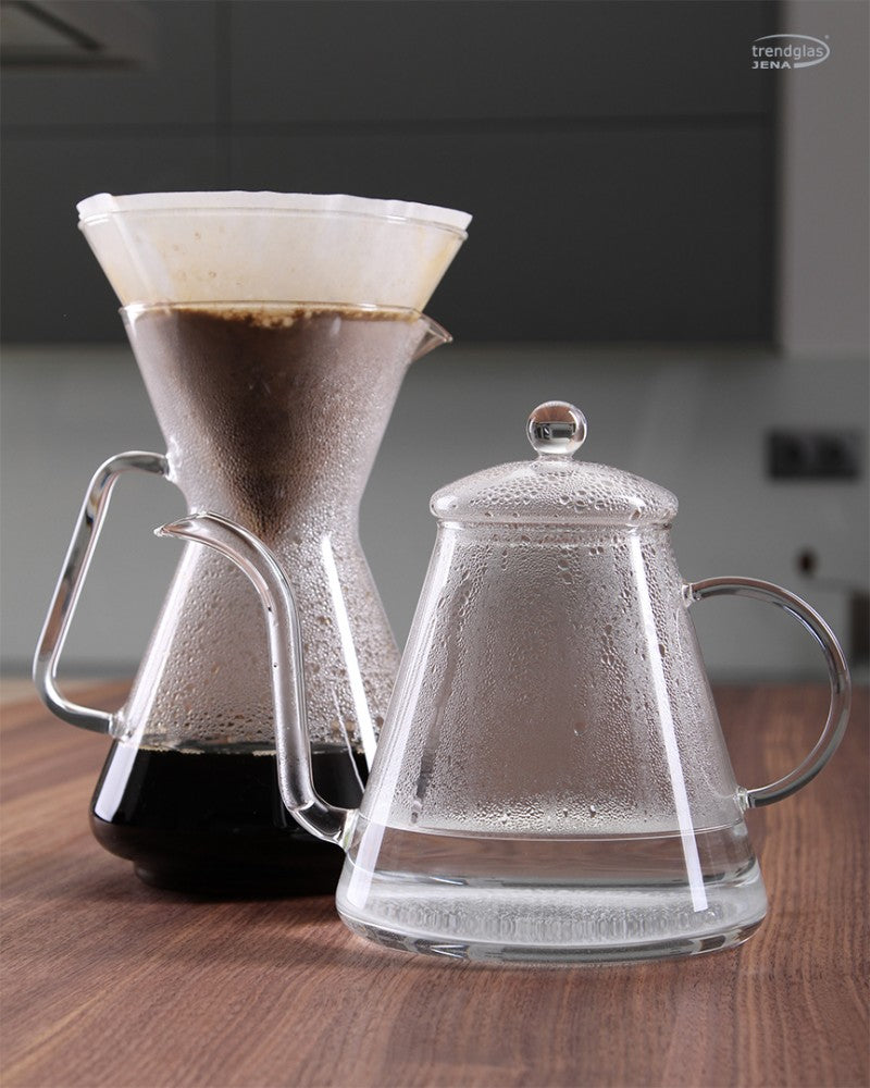 Trendglas Jena Glaswasserkocher Kanne POUR OVER