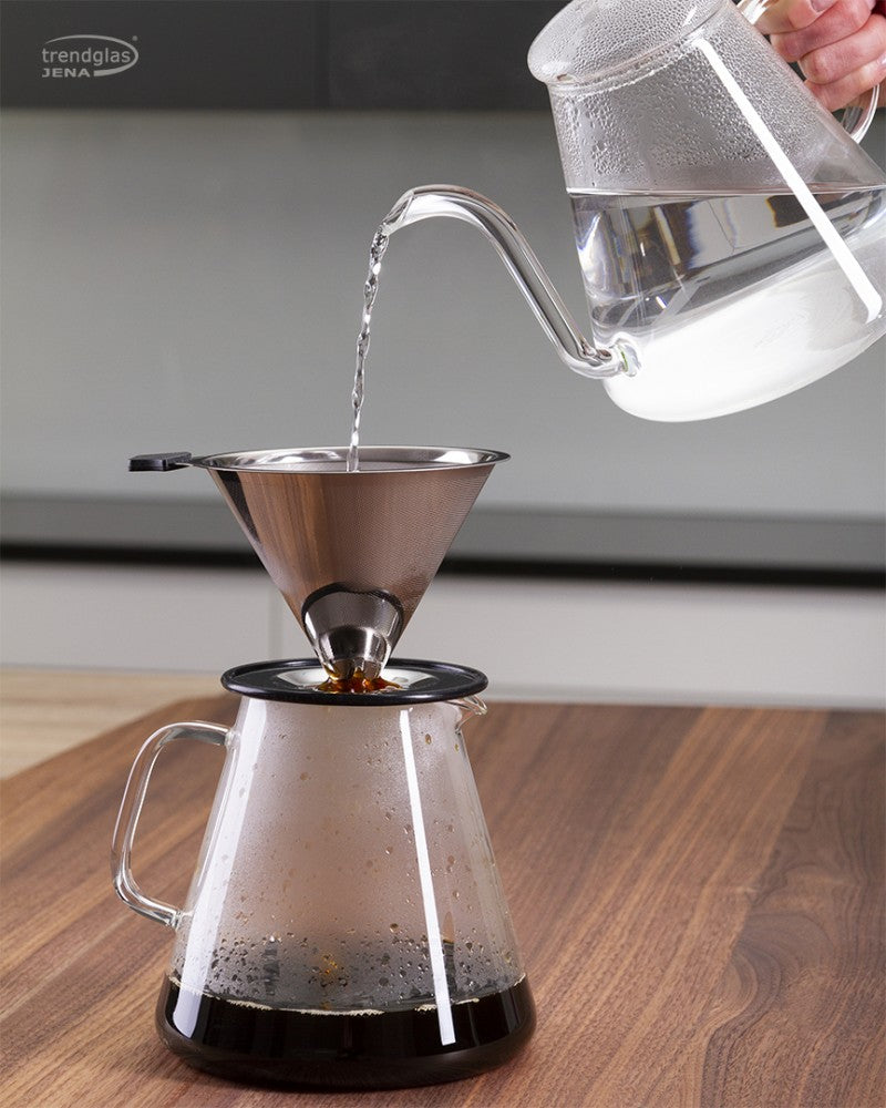 Trendglas Jena Glaswasserkocher Kanne POUR OVER