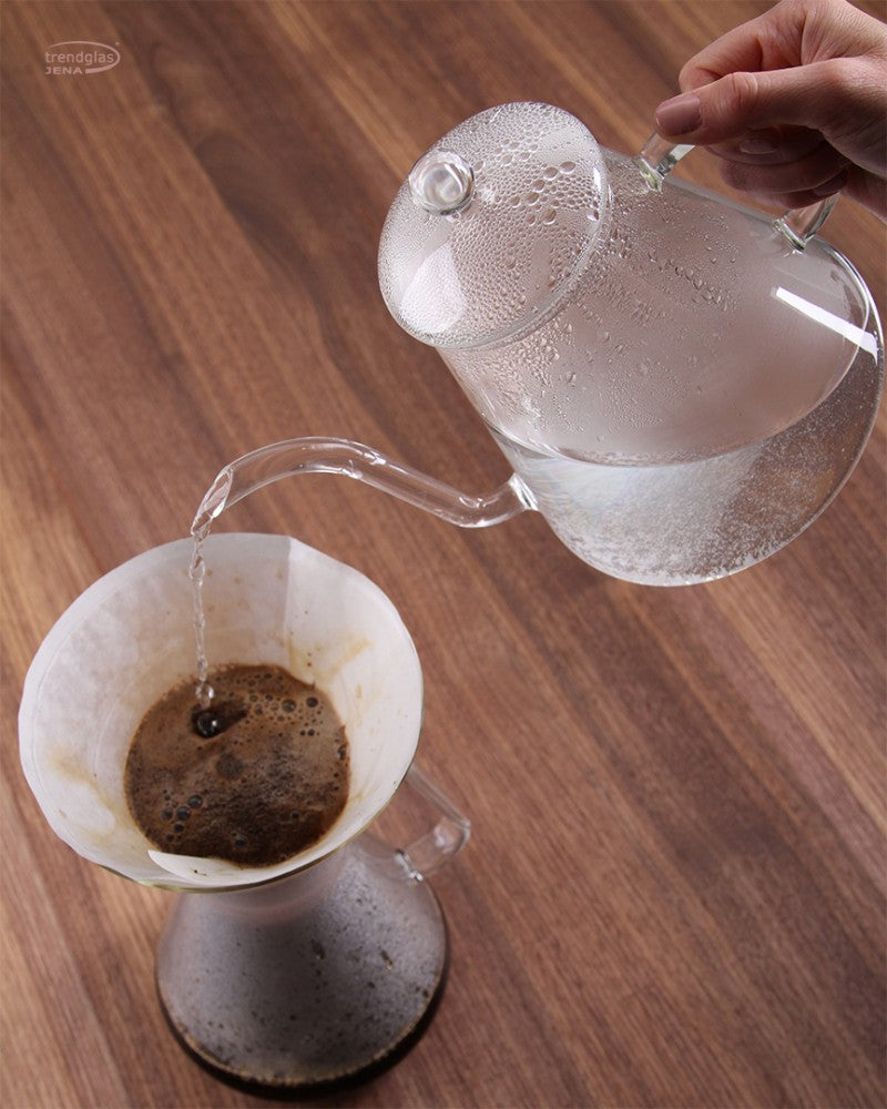 Trendglas Jena Glaswasserkocher Kanne POUR OVER