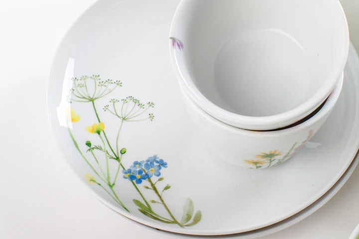 KAHLA Wildblume Tasse, Teller von oben Aquarell-Grün