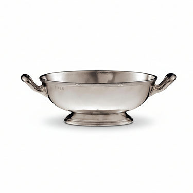 Cosi Tabellini Andrea Doria Schale oval mit Fuss zinn groß 25 x 20