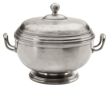 Cosi Tabellini BAIOCCO Deckelterrine, Suppenterrine 3 l aus Zinn 35 cm