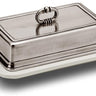 Cosi Tabellini CONVIVO 
Butterdose mit Deckel (8,5 × 13 × 8 cm) – CONVIVO-Serie aus Keramik und Zinn im eleganten Landhausstil