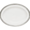 Cosi Tabellini CONVIVO Servierplatte oval (27 × 20 cm) – Seitenansicht der CONVIVO-Keramik mit feinem Zinnrand