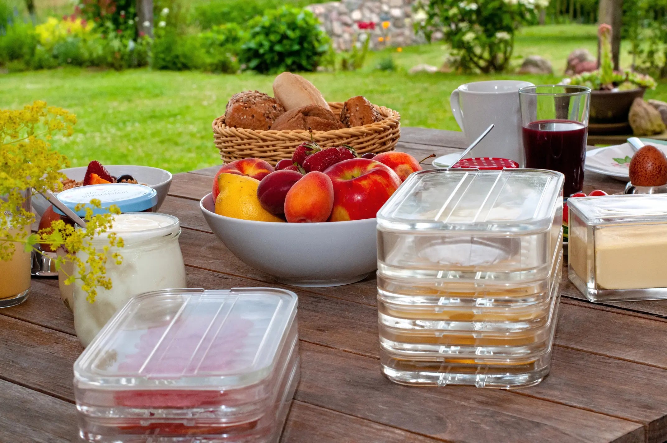 käse wurst aufbewahrung ️ stapelbare Aufschnittbox aus Glas - 2 Wochen Frische ️ SmacoGlas S