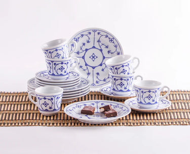 Kahla Porzellan Blau Saks Kaffeeservice 18tlg. weiß - Made in Germany - Kahla Porzellan Blau Saks Kaffeeservice 18tlg. weiß | Kaffeeservice Kahla Porzellan - exklusiv und hochwertig | SmacoGlas