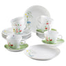 Kahla Porzellan Five Senses Wildblume Kaffeeservice 18 tlg. Aquarell-Grün - Made in Germany - Kahla Porzellan Wildblume Kaffeeservice 18 tlg. Aquarell-Grün | Kaffeeservice Kahla Porzellan - exklusiv und hochwertig | SmacoGlas