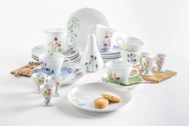 Kahla Porzellan Five Senses Wildblume  Kaffeeservice 26tlg. weiß - Made in Germany - Kahla Porzellan Wildblume Kaffeeservice 26tlg. weiß | Kaffeeservice Kahla Porzellan - exklusiv und hochwertig | SmacoGlas
