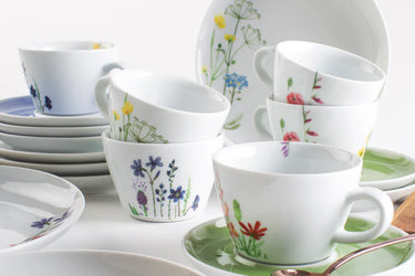 Kahla Porzellan Five Senses Wildblume Kaffeeservice 18 tlg. - Made in Germany - Kahla Porzellan Wildblume Kaffeeservice 18 tlg. | Kaffeeservice Kahla Porzellan - exklusiv und hochwertig | SmacoGlas