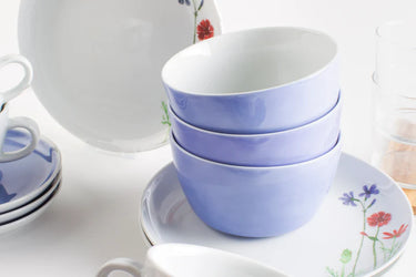 Kahla Porzellan Five Senses Wildblume  Frühstücks-Set 16 tlg. Aquarell-Blau - Made in Germany - Kahla Porzellan Wildblume Frühstücks-Set 16 tlg. Aquarell-Blau | Kaffeeservice Kahla Porzellan - exklusiv und hochwertig | SmacoGlas