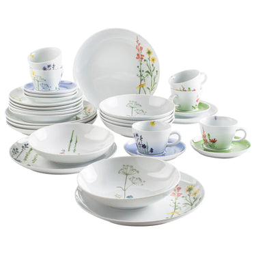 Kahla Porzellan Five Senses Wildblume Kombi-Set 30 tlg. - Made in Germany - Kahla Porzellan Wildblume Kombi-Set 30 tlg. | Tafelservice Kahla Porzellan - exklusiv und hochwertig | SmacoGlas