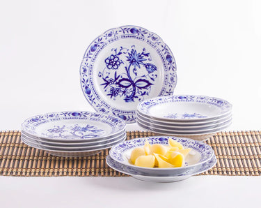 Kahla Porzellan Rosella Tafelservice 12tlg. weiß  oder Zwiebelmuster - Made in Germany - Kahla Porzellan Rosella Tafelservice 12tlg. weiß  oder Zwiebelmuster | Tafelservice Kahla Porzellan - exklusiv und hochwertig | SmacoGlas
