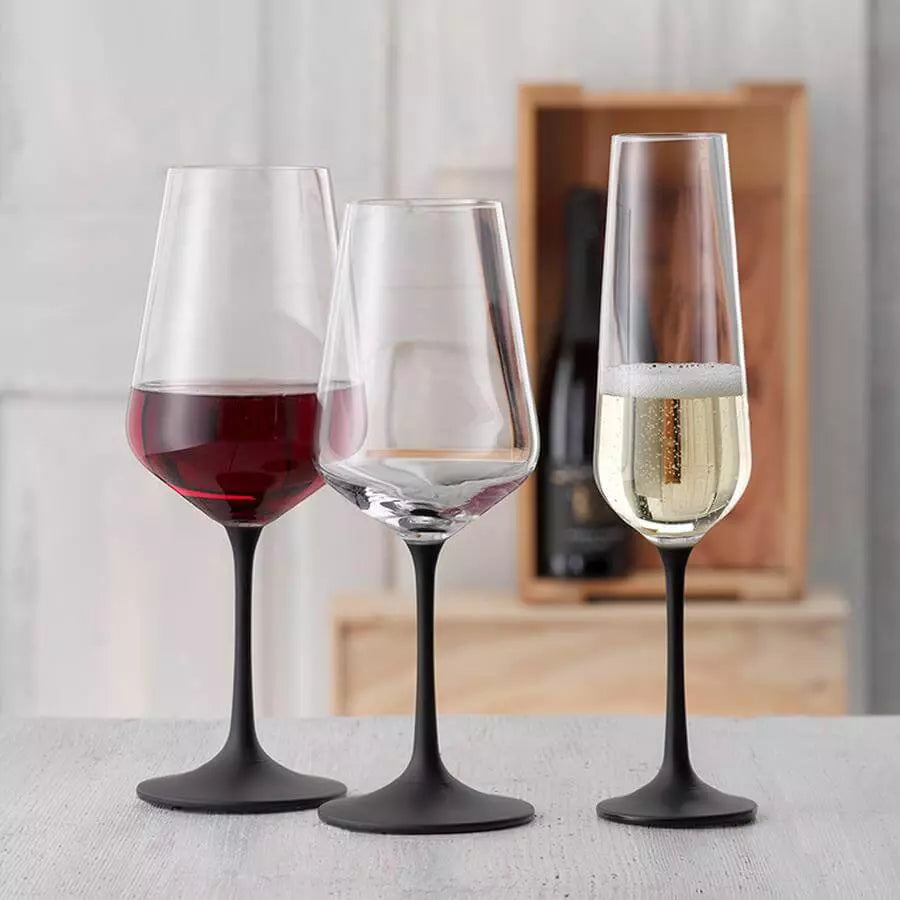 Sektglas mit schwarzem Stiel - Sandra Nero - Sektglas mit schwarzem Stiel - Sandra Nero - Bohemia Glas | Glas Bohemia Selection - exklusiv und hochwertig | SmacoGlas