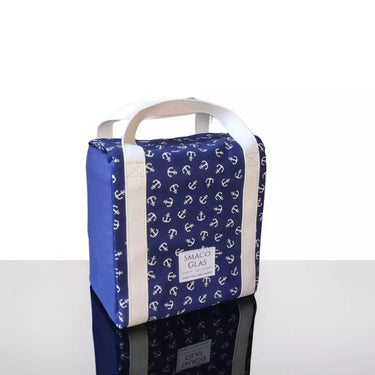 SmacoGlas Stofftasche in Dunkelblau mit weißen Ankern in Hamburg – nordisches Design für umweltbewusste Stadtmenschen