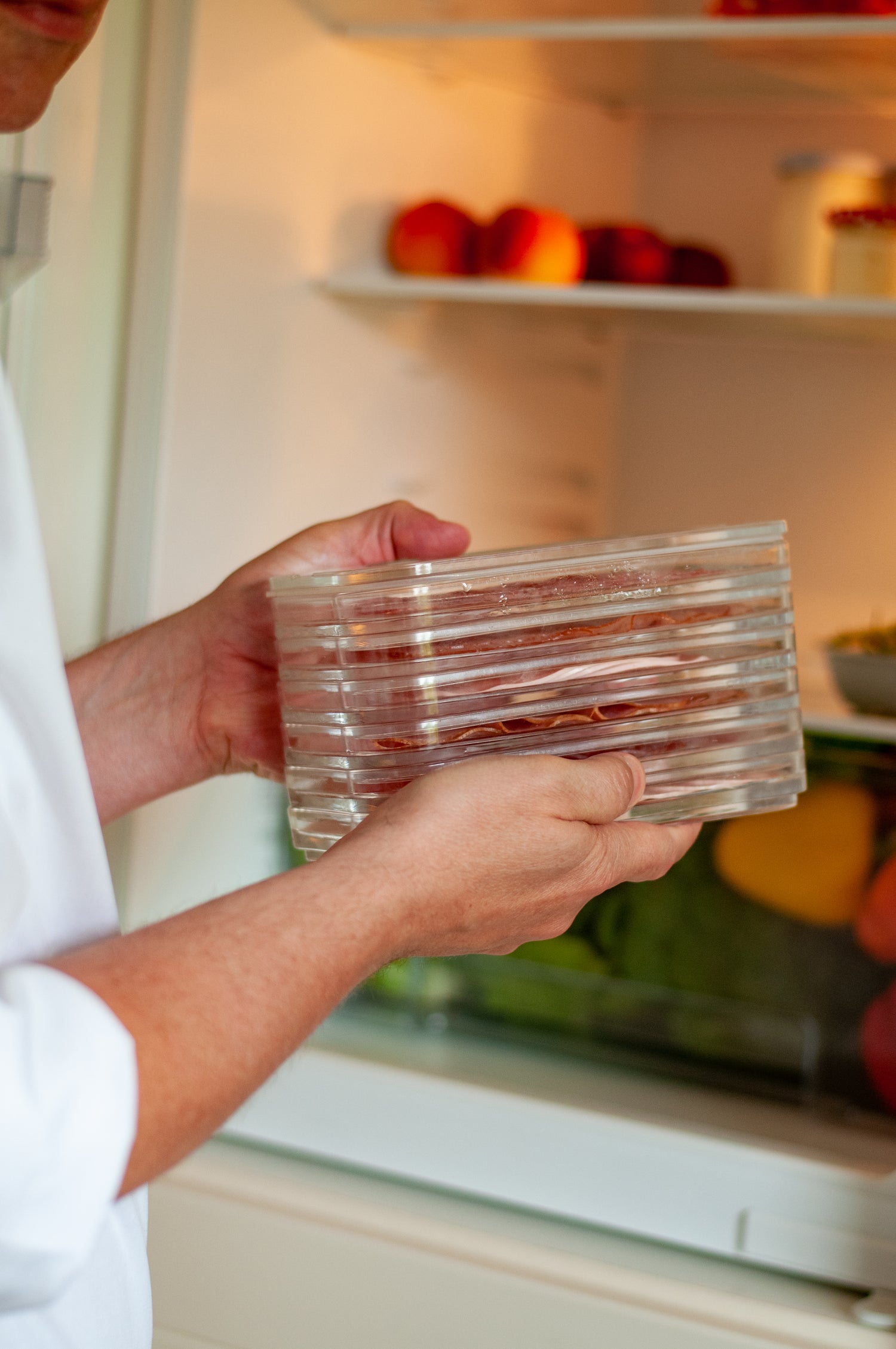 stapelbare Aufschnittbox für Wurst und Käse aus Glas - Ordnung im Kühlschrank
