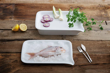 Kahla Porzellan BBQ Grillschale + Platte 28x19 cm weiß - Made in Germany - Kahla Porzellan BBQ Grillschale + Platte 28x19 cm weiß |  Kahla Porzellan - exklusiv und hochwertig | SmacoGlas