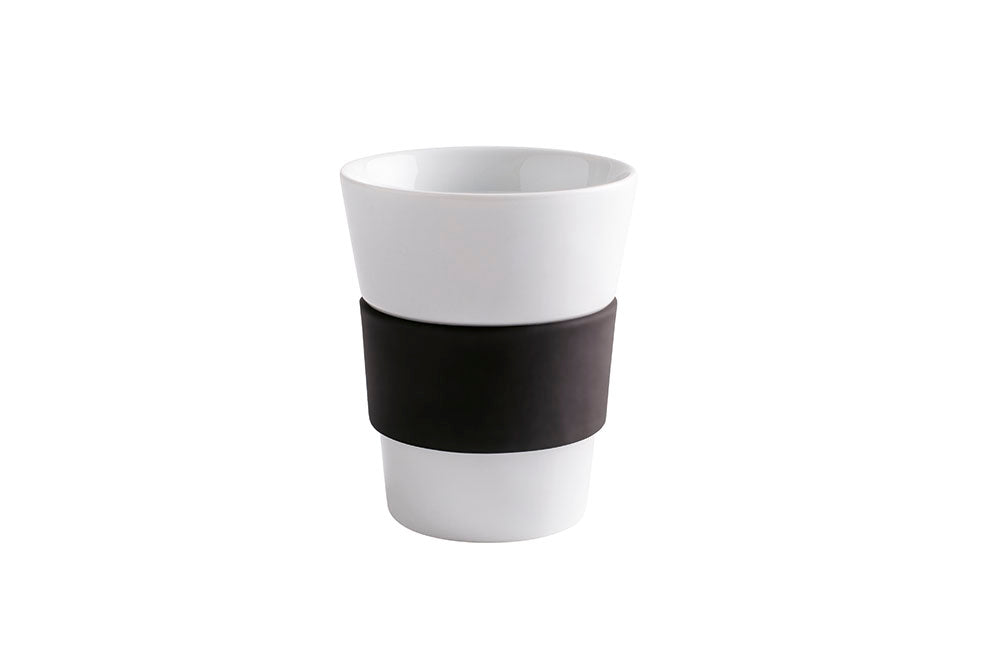 Cupit Kaffee Becher Porzellan Bunt mit Gummi Griff Schwarz