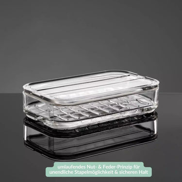 Glas Aufschnittbox mit Deckel - stapelbar - 10 % Starter-Rabatt - SmacoGlas Aufschnittbox Komplett-Set - spare 10% im Set | Glas SmacoGlas - exklusiv und hochwertig | SmacoGlas
