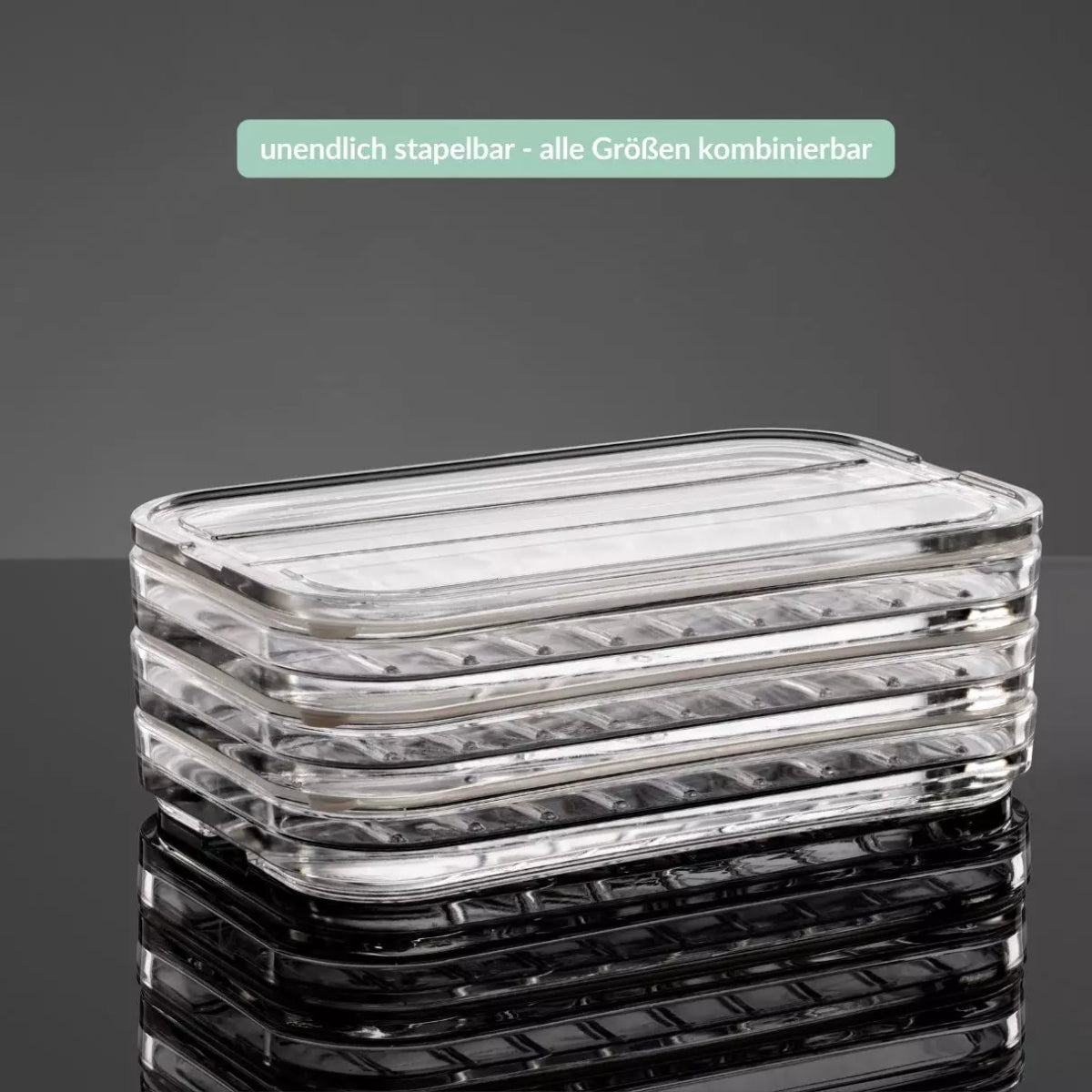 ❄️ stapelbare Aufschnittbox aus Glas