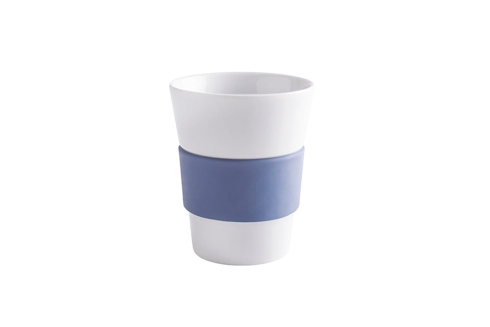 Cupit Kaffee Becher Porzellan Bunt mit Gummi Griff Hell Himmel Rauch blau